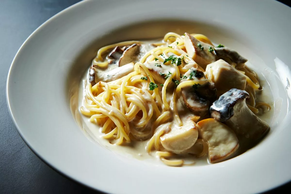 Spaghettis Aux Champignons Et Fromage Blanc