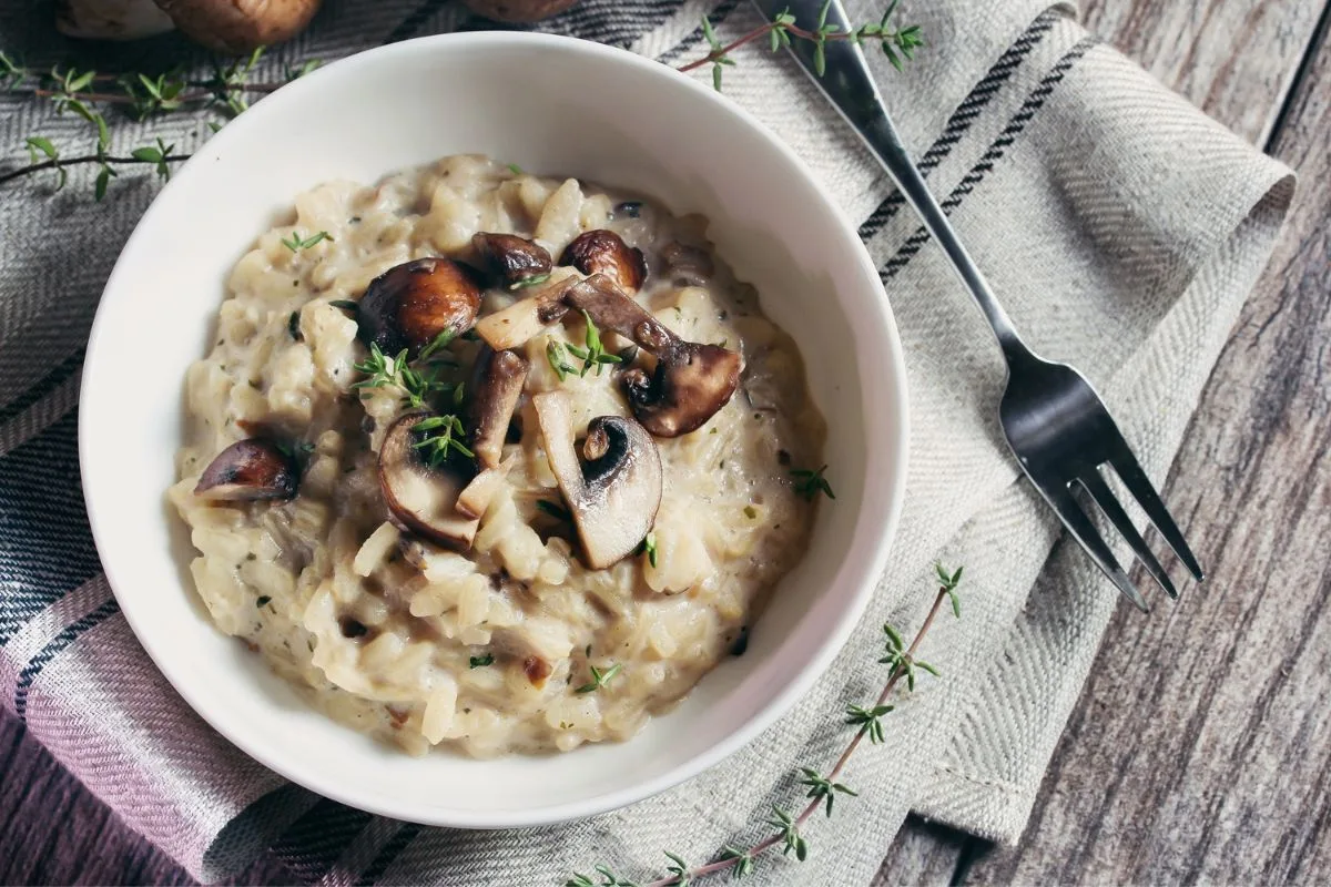 Risotto Aux Champignons Et Au Vin Blanc