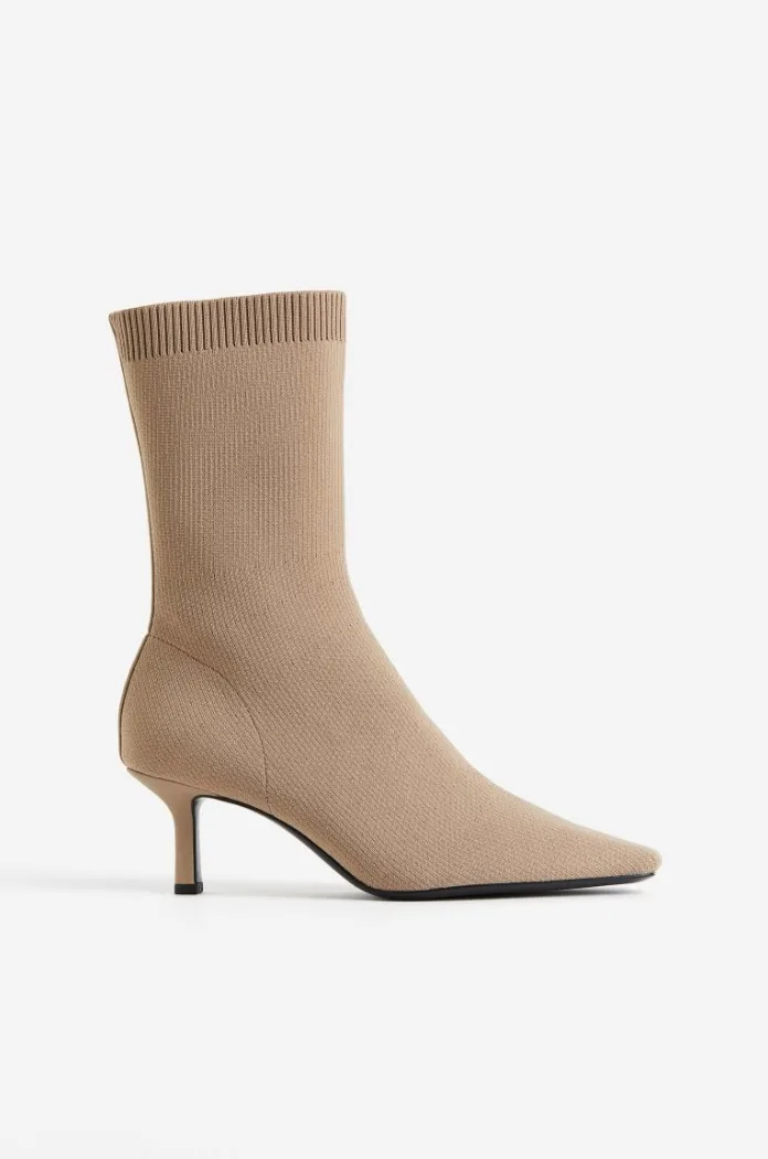 Bottines À Chaussettes En Beige De Chez H&m