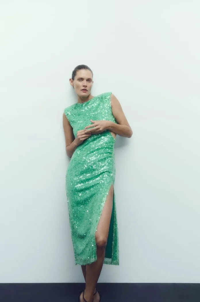 Robe En Sequins Menthe À L'eau