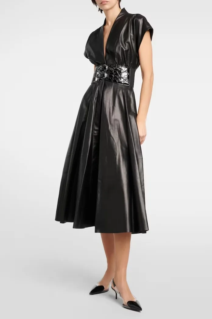 La Robe Midi En Cuir Collection De Mytheresa