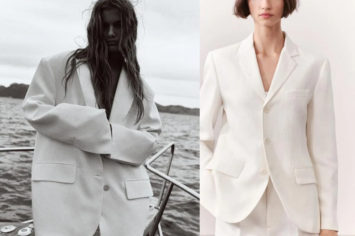 Nouvelle collection printemps-été blazer blanc de Zara