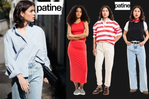 Quatre femmes affichant des styles variés avec des vêtements du label de mode parisien Patine