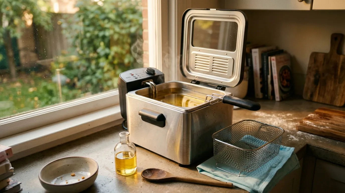 Friteuse inox pour préparer des frites maison