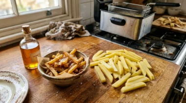 Frites maison régulières avec des pommes de terre