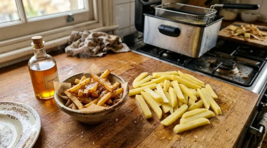 Frites maison régulières avec des pommes de terre